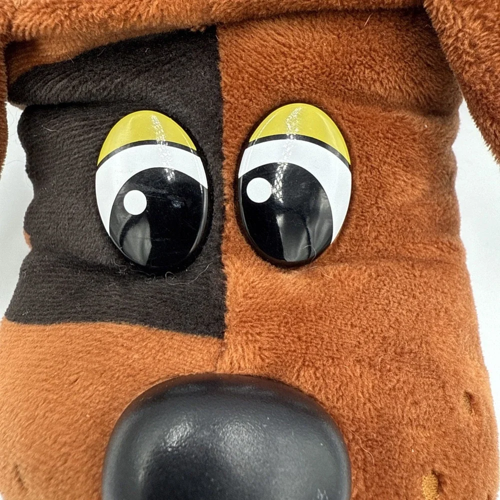 Pound Puppy Plush Dog Brown Black Spots Red Collar Long Ears 2019